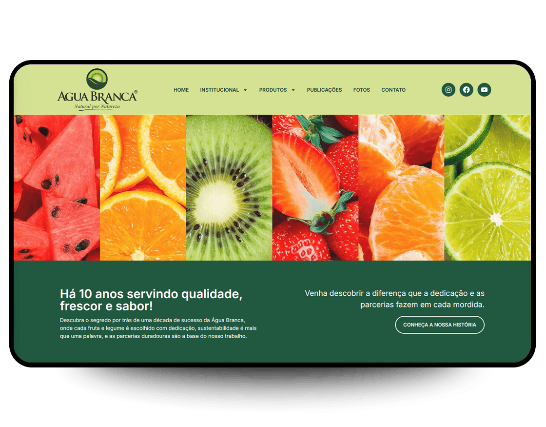 Site Água Branca, criado pela Neex Brasil