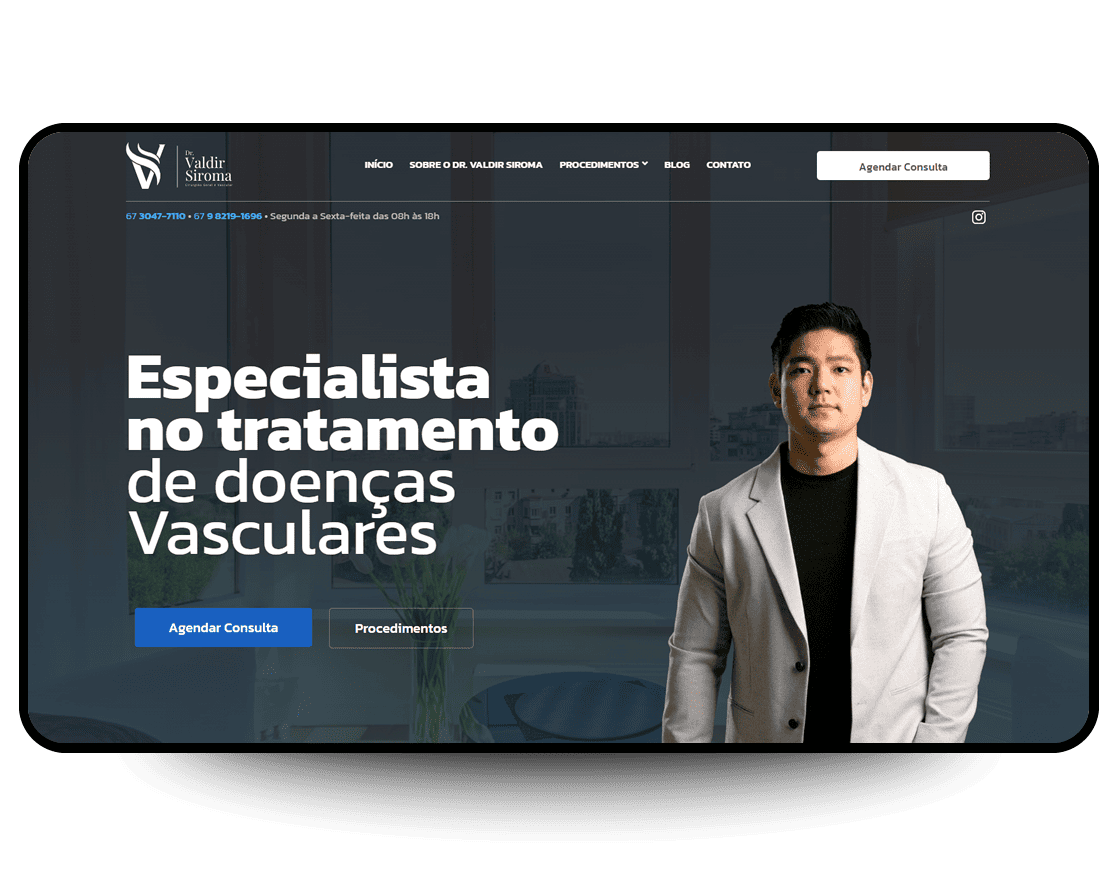 Site Dr. Valdir Siroma, criado pela Neex Brasil