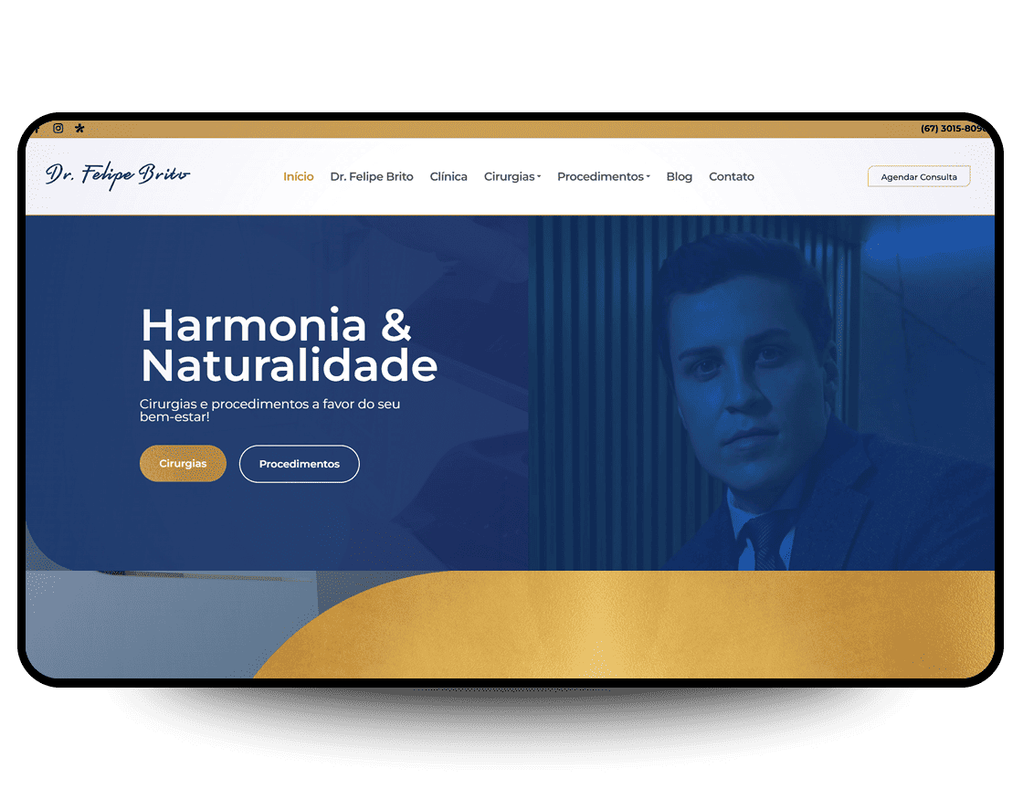 Site Dr. Felipe Brito, criado pela Neex Brasil