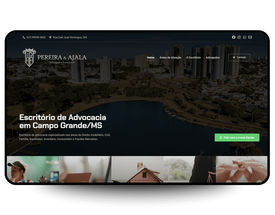 Site Pereira & Ajala, criado pela Neex Brasil