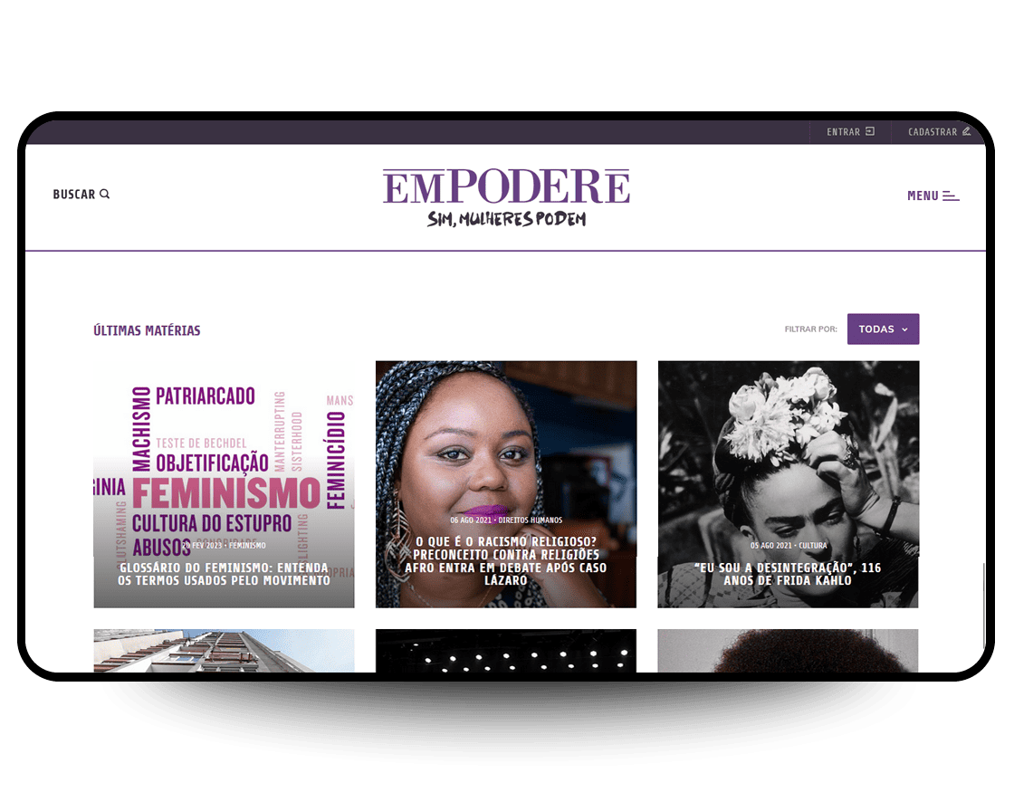 Site Empodere, criado pela Neex Brasil