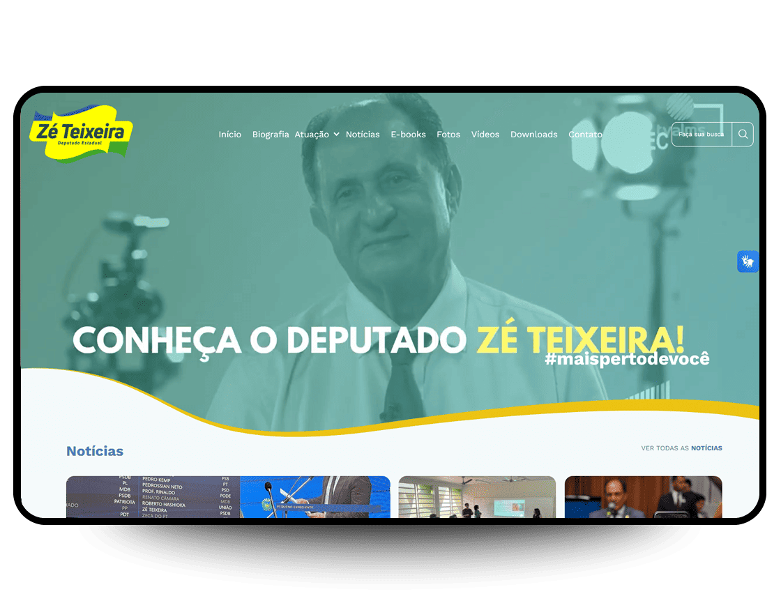 Site Deputado Zé Teixeira, criado pela Neex Brasil